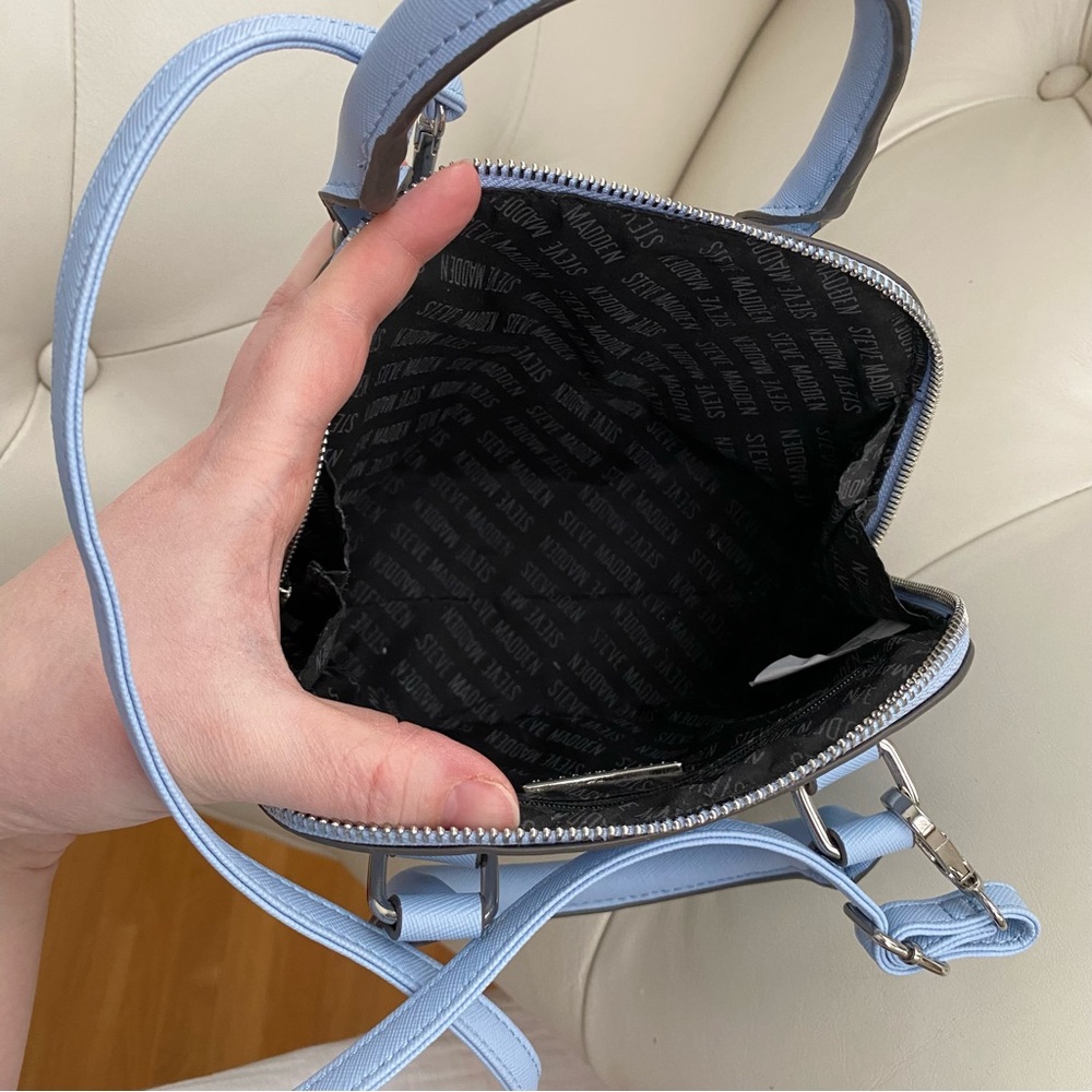 Steve Madden BFAITH Mini Crossbody Bag β Periwinkle Blue, Silver Chain, Like New - Picture 9 of 10